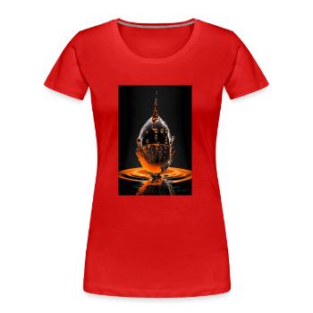 Tropfen orange 4 - Frauen Premium Bio T-Shirt - Rot - Vorne - Mia (176cm)