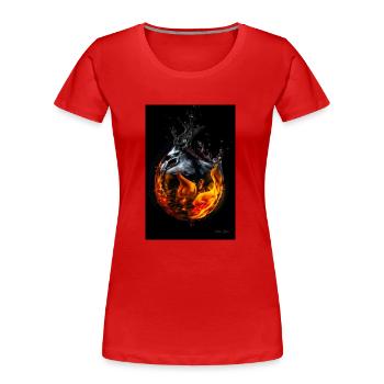 Lâche le feu 6 - T-shirt bio Premium Femme - rouge - Devant - Mia (176cm)