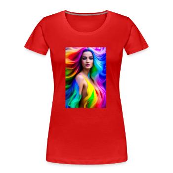 Neon Beauty 4 - T-shirt bio Premium Femme - rouge - Devant - Mia (176cm)