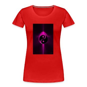 Yin Yang magenta 1 - Frauen Premium Bio T-Shirt - Rot - Vorne - Mia (176cm)