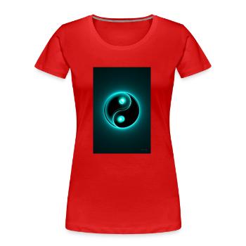 Yin Yang cyan 2 - Frauen Premium Bio T-Shirt - Rot - Vorne - Mia (176cm)