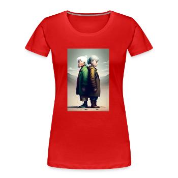 Générations - T-shirt bio Premium Femme - rouge - Devant - Mia (176cm)