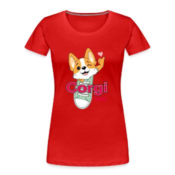 Corgi lover - Women's Premium Organic T-Shirt - red - Front - Mia (176cm)