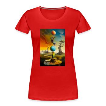 Infini - T-shirt bio Premium Femme - rouge - Devant - Mia (176cm)