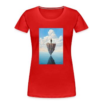 Solitude - T-shirt bio Premium Femme - rouge - Devant - Mia (176cm)