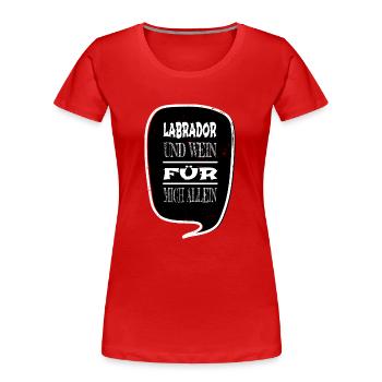 weisswein tier schäferhund - Frauen Premium Bio T-Shirt - Rot - Vorne - Mia (176cm)