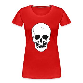 Totenkopf Tod Sterben Friedhof Schädel Halloween - Frauen Premium Bio T-Shirt - Rot - Vorne - Mia (176cm)