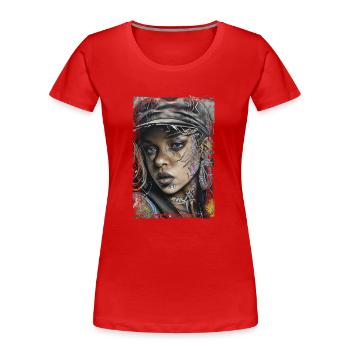 Graffiti Street Art Spray Colors Cool Artist Retro - Women's Premium Organic T-Shirt - red - Front - Mia (176cm)