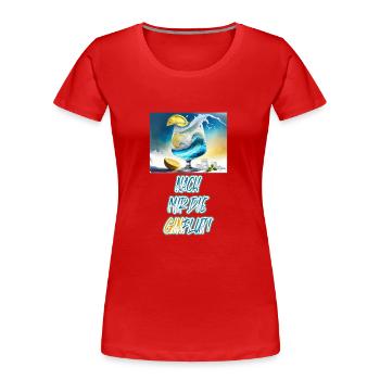 Nach mir die Ginflut Gin and Tonic monster wave - Frauen Premium Bio T-Shirt - Rot - Vorne - Mia (176cm)
