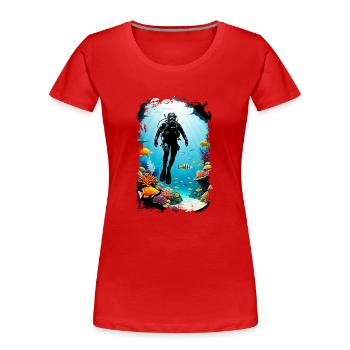 Tauchen - Frauen Premium Bio T-Shirt - Rot - Vorne - Mia (176cm)
