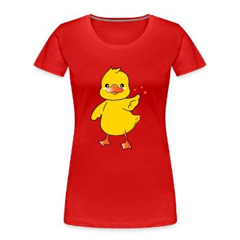 Mignon bébé canard personnage 2 - T-shirt bio Premium Femme - rouge - Devant - Mia (176cm)