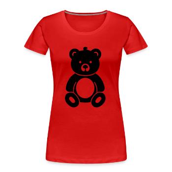 Teddy Bear - Women's Premium Organic T-Shirt - red - Front - Mia (176cm)