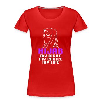 Muslim Hijab Kopftuch - Frauen Premium Bio T-Shirt - Rot - Vorne - Mia (176cm)