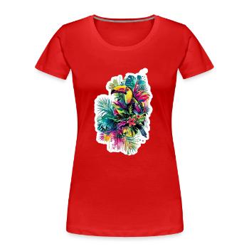 Mach mal Urlaub - Frauen Premium Bio T-Shirt - Rot - Vorne - Mia (176cm)