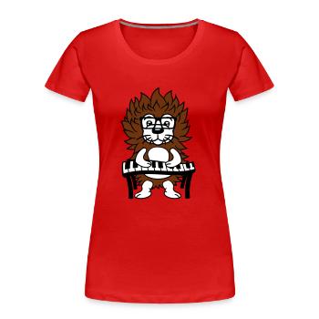 Süß Nerd Igel spielt Keyboard Klavier Brille Tier - Frauen Premium Bio T-Shirt - Rot - Vorne - Mia (176cm)