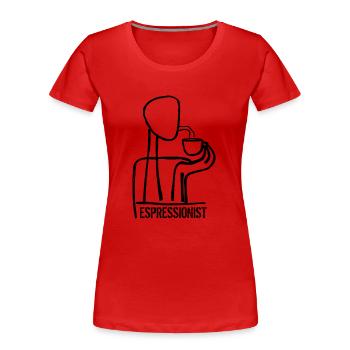 Espressionist - Espresso - Kaffee trinken - Frauen Premium Bio T-Shirt - Rot - Vorne - Mia (176cm)