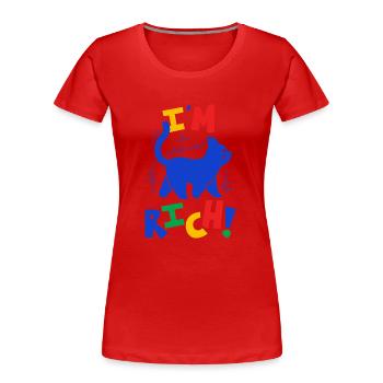 Reiche katze - Frauen Premium Bio T-Shirt - Rot - Vorne - Mia (176cm)