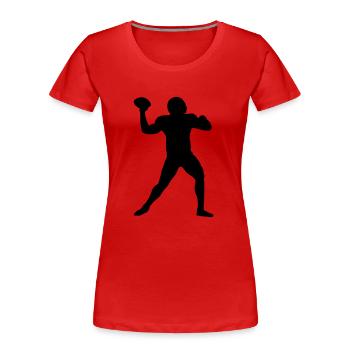 Football Footballspieler Quarterback - Frauen Premium Bio T-Shirt - Rot - Vorne - Mia (176cm)