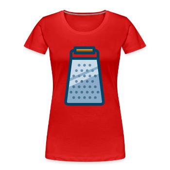 cheese grater kaese reibe veggie - Frauen Premium Bio T-Shirt - Rot - Vorne - Mia (176cm)