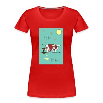 the ART OF ART - Women's Premium Organic T-Shirt - red - Front - Mia (176cm)