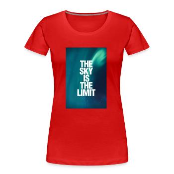 The Sky Is The Limit Poster - Frauen Premium Bio T-Shirt - Rot - Vorne - Mia (176cm)