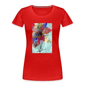 Colorful flower - Women's Premium Organic T-Shirt - red - Front - Mia (176cm)