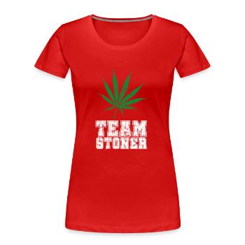 Team Stoner vintage white - Frauen Premium Bio T-Shirt - Rot - Vorne - Mia (176cm)