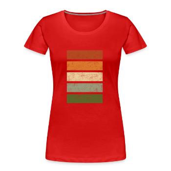 color scheme Autumn vintage - Frauen Premium Bio T-Shirt - Rot - Vorne - Mia (176cm)