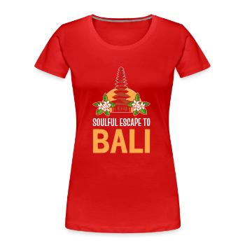 Bali - T-shirt bio Premium Femme - rouge - Devant - Mia (176cm)