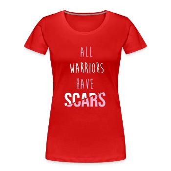 Breast cancer loop - Women's Premium Organic T-Shirt - red - Front - Mia (176cm)