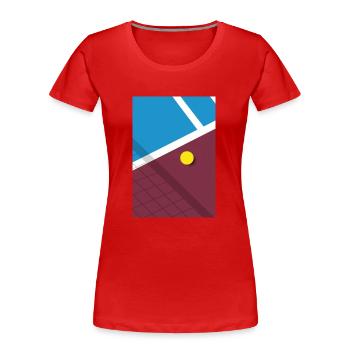 Minimaliste Court de Tennis Sports - T-shirt bio Premium Femme - rouge - Devant - Mia (176cm)