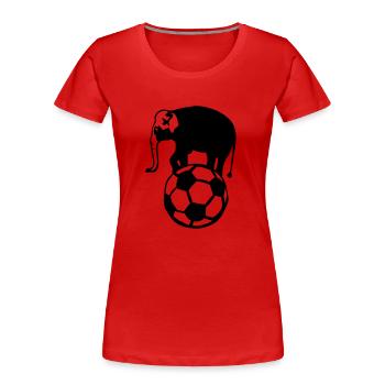 elephant soccer ball football soccer - Women's Premium Organic T-Shirt - red - Front - Mia (176cm)