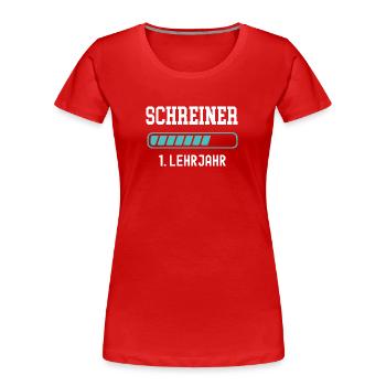 Schreiner Ausbildung 1 Lehrjahr 1. Ausbildungsjahr - Frauen Premium Bio T-Shirt - Rot - Vorne - Mia (176cm)