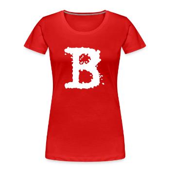 B - T-shirt bio Premium Femme - rouge - Devant - Mia (176cm)