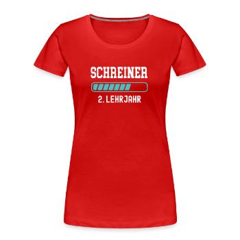 Schreiner Ausbildung 2 Lehrjahr 2. Ausbildungsjahr - Frauen Premium Bio T-Shirt - Rot - Vorne - Mia (176cm)