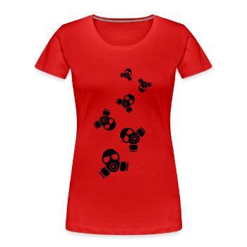 Gas mask symbol - Women's Premium Organic T-Shirt - red - Front - Mia (176cm)