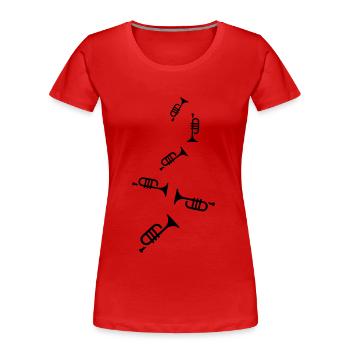 Trompete Instrument - Frauen Premium Bio T-Shirt - Rot - Vorne - Mia (176cm)