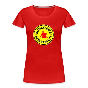 Klimakleber Nein Danke - Frauen Premium Bio T-Shirt - Rot - Vorne - Mia (176cm)