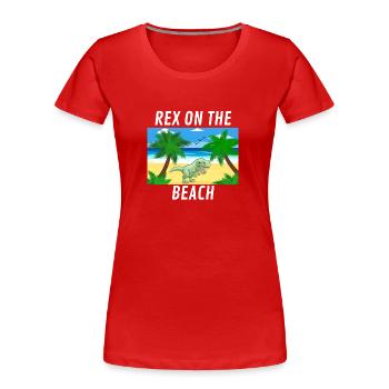 rex on the beach - Frauen Premium Bio T-Shirt - Rot - Vorne - Mia (176cm)