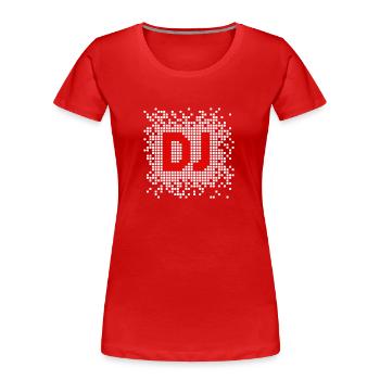 DJ Pixel - Frauen Premium Bio T-Shirt - Rot - Vorne - Mia (176cm)