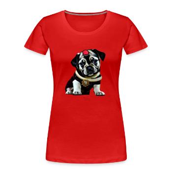 Steampunk - Dog - Frauen Premium Bio T-Shirt - Rot - Vorne - Mia (176cm)