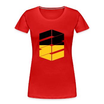 Drapeau du Bade-Wurtemberg Heimat Stuttgart - T-shirt bio Premium Femme - rouge - Devant - Mia (176cm)
