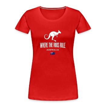 Kangaroo - Women's Premium Organic T-Shirt - red - Front - Mia (176cm)