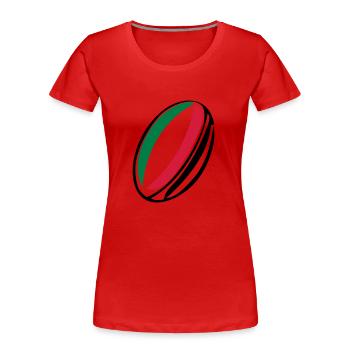 ballon rugby italie - T-shirt bio Premium Femme - rouge - Devant - Mia (176cm)