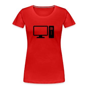 Computer - Frauen Premium Bio T-Shirt - Rot - Vorne - Mia (176cm)
