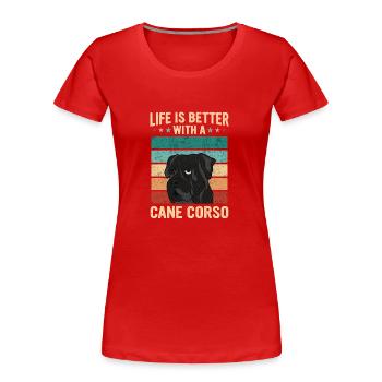 Cane Corso Dog - Women's Premium Organic T-Shirt - red - Front - Mia (176cm)
