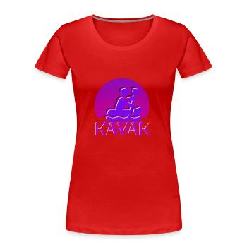 Vintage Kajak Kanu Retro - Frauen Premium Bio T-Shirt - Rot - Vorne - Mia (176cm)