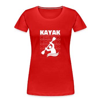 Kajak Liebe Kanu Retro - Frauen Premium Bio T-Shirt - Rot - Vorne - Mia (176cm)