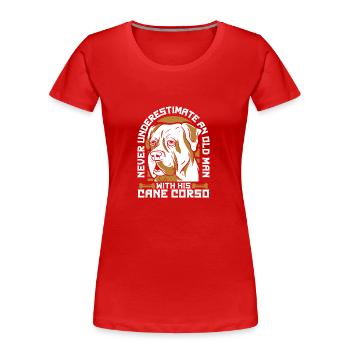 Cane Corso Dog - Women's Premium Organic T-Shirt - red - Front - Mia (176cm)