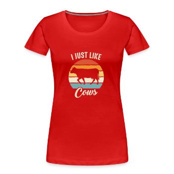 Cow Farmer Farm Cows Farmer - Women's Premium Organic T-Shirt - red - Front - Mia (176cm)